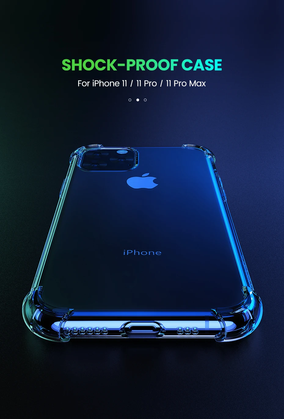 Ugreen для iPhone 11 Pro Max чехол, защитный, 4 угла, усиленный, с защитой от падения, прозрачный чехол для iPhone 11 Pro Max чехол для телефона