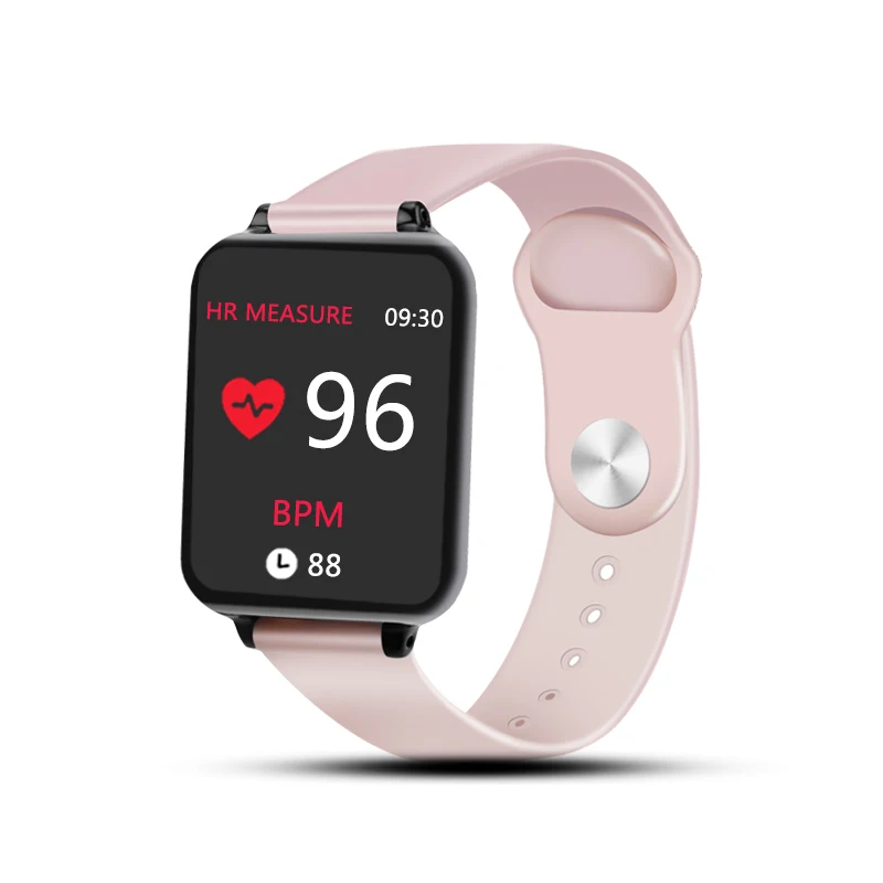 Умные часы B57, водонепроницаемые, спортивные, для iphone, телефона, умные часы, монитор сердечного ритма, функции кровяного давления для женщин, мужчин, детей - Цвет: Розовый