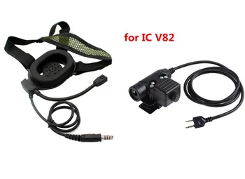 

U94 PTT wears HD01 tactical headphones on one side for ICOM IC V8 IC V85 IC V80 F21 F26 radios