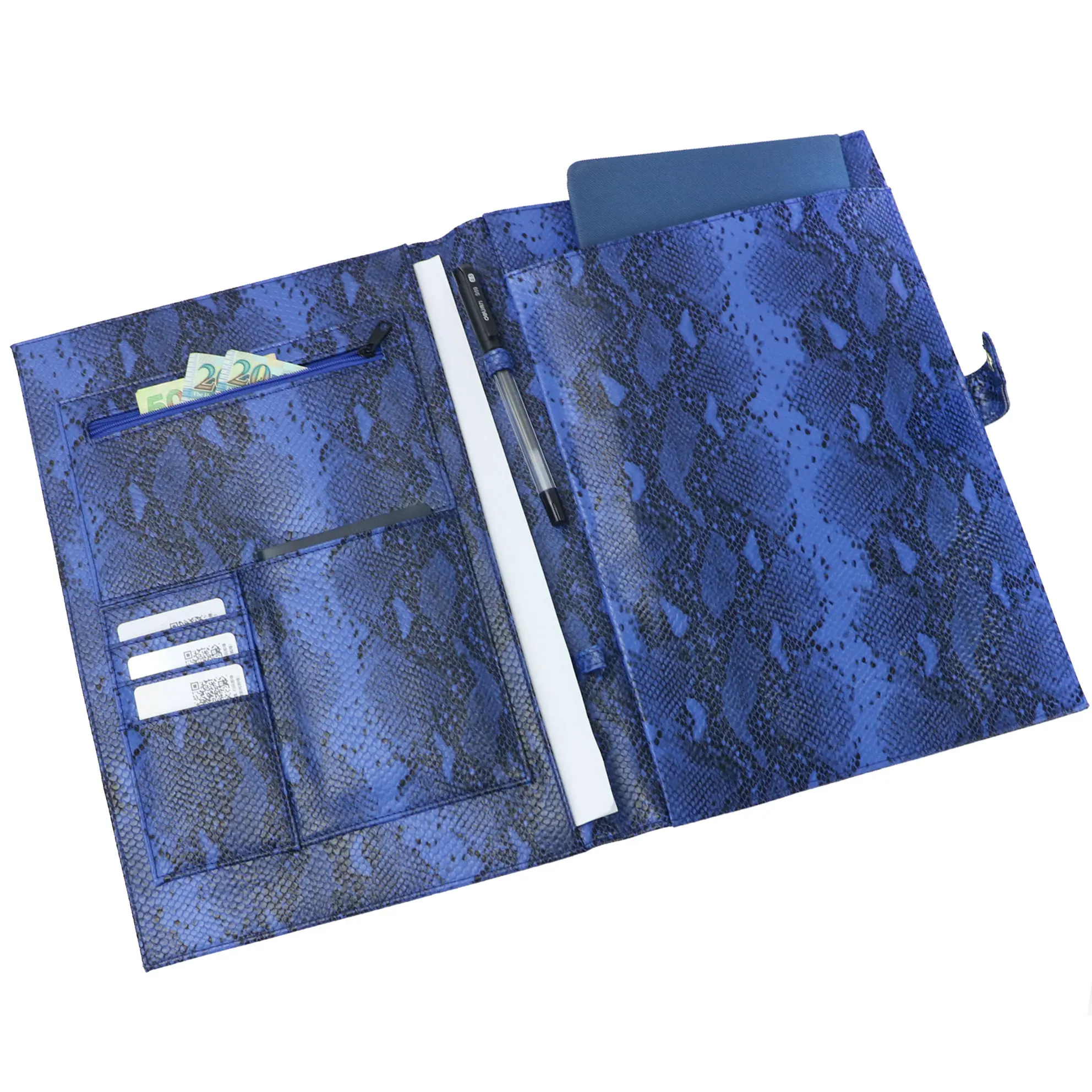 Monogrammed Letters Note Pad Document Bag Embrossed Pattern A4 File Holder High Quality Business Padfolio For Ipad Holder