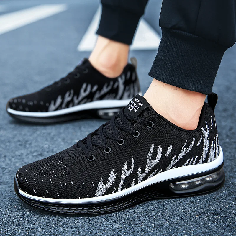 

2019 Autumn MEN'S Shoes Fly Woven Air Cushion Athletic Shoes Korean-style Mesh Breathable Casual Running Shoes Fashion Men Trend