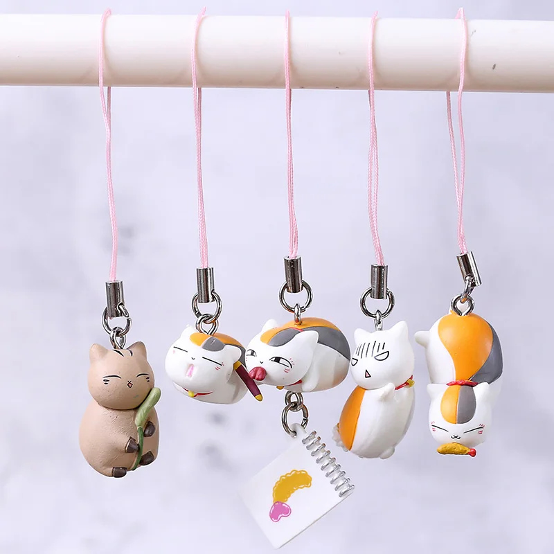 Kawaii Natsume Yuujinchou Nyanko кошка-сэнсэй Madara мини-фигурки из ПВХ игрушки подвески, Брелоки 5 шт./компл