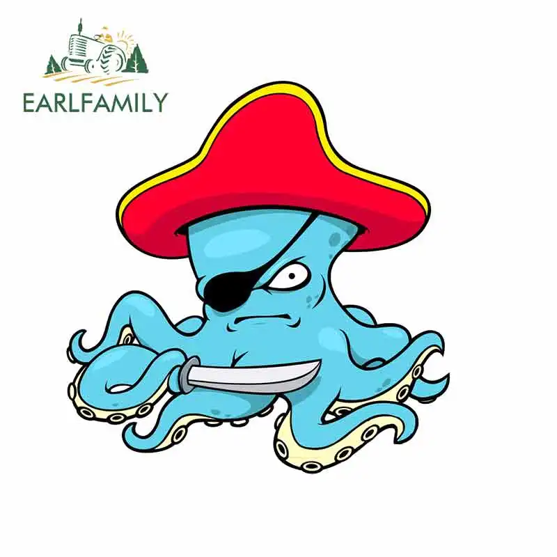 EARLFAMILY 13 см х 12 8 для пирата осьминога с красной шляпой и кинжалом Мультяшные
