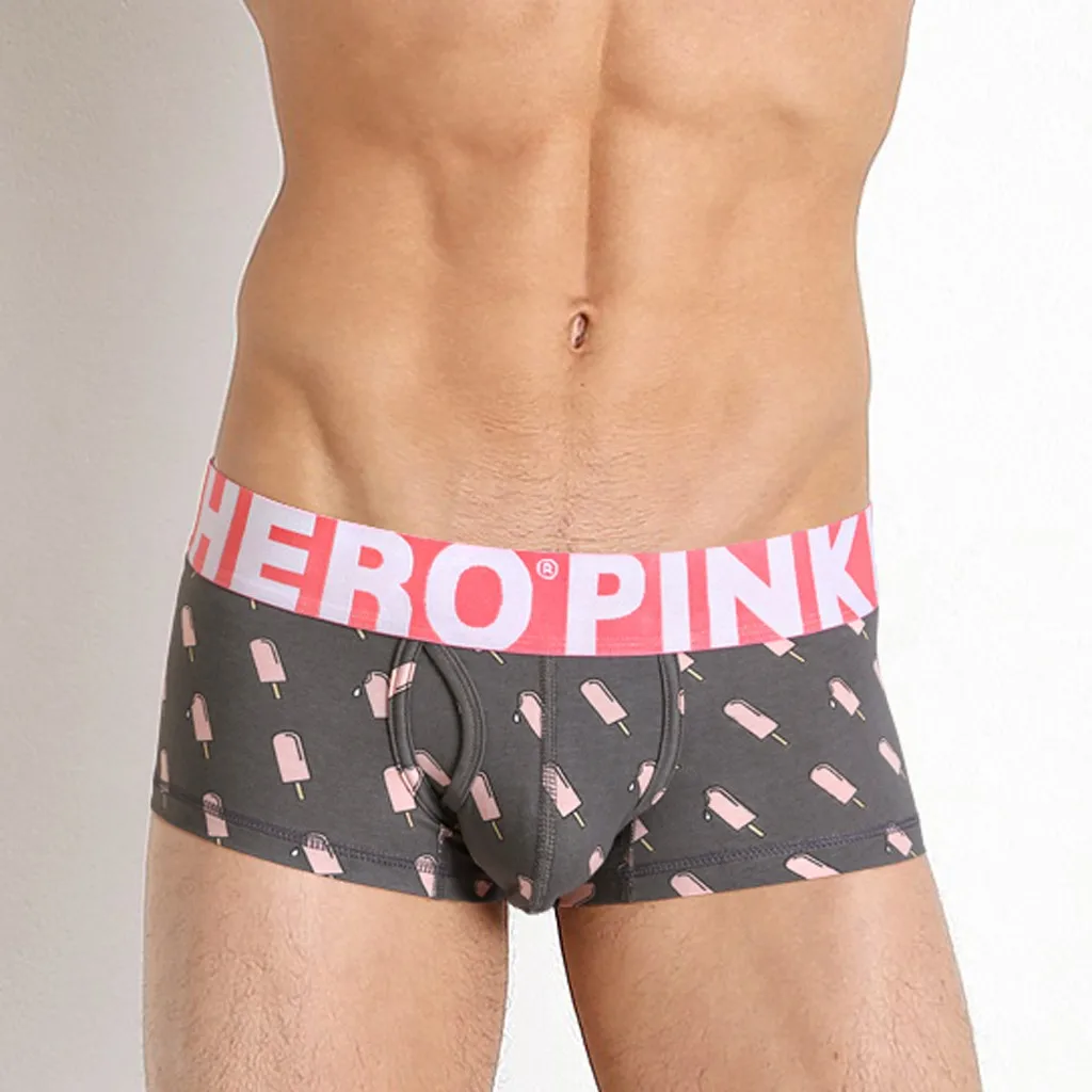 

Mens Underwear Boxer Cotton Underpant Knickers Sexy Boxershorts Shorts High Quality Underwear PINK HEROES cueca masculina