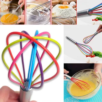 

Kitchen Premium Silicone Whisk With Heat Resistant Non-Stick Silicone Whisk Cook Multicolor Cooking Tool Egg Beater String #30