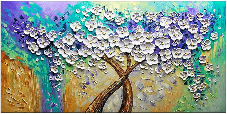 3D Knife Flower Paintings Abstract Oil Painting Wall Art Home Decor Picture  Modern Hand Painted Oil Painting On Canvas Unframe - AliExpress