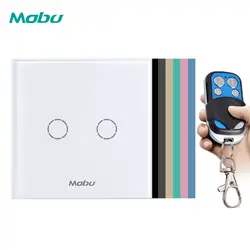 Mobu 2 банды 1-way переключатель дистанционного управления, стандарт ЕС/Великобритания настенный сенсорный выключатель для дистанционного