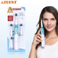 AZDENT вращающаяся электрическая зубная щетка с 8 сменными головками, тип батареи, глубокое отбеливание зубов, уход за полостью рта, зубная щетка es