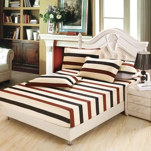 fitted sheet 10 36 клетчатая Простыня из хлопка, простыня на резинке, Комплект постельного белья для близнецов, королевских Королев, постельное белье, размер 160X200 см, наматрасник - Цвет: fitted sheet 10