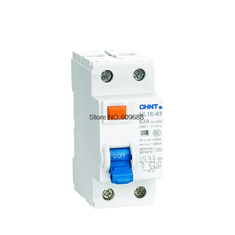 

CHINT NL1-63 1P+N 2P 3P+N 4P 63A 40A 25A 30MA RCCB 50HZ/ electromagnetic leakage Residual current protection CE NL1