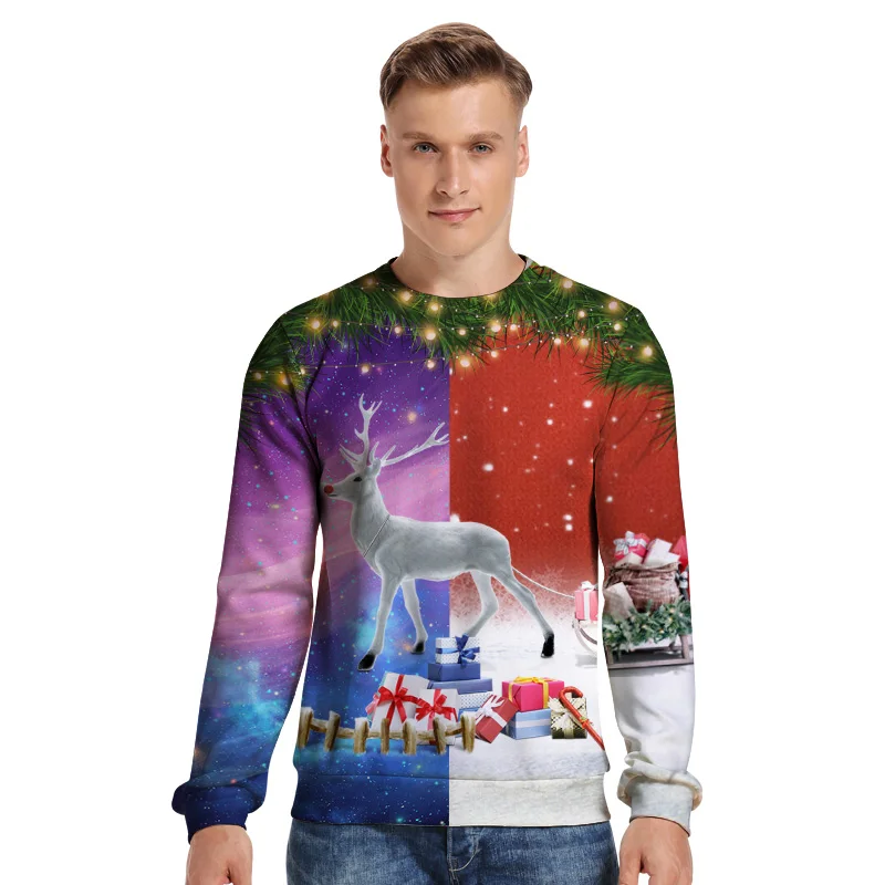 LISCN, унисекс, Женский Рождественский свитер, уродливый, Рождественский свитер, Мужской пуловер, зима размера плюс, забавные Осенние Топы, одежда Elk Stran
