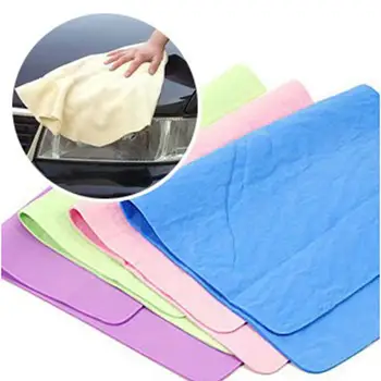 

30 x 20/40cm Car Wash Synthetic Chamois Towel Car Cleaning Drying Cloth Hemming Care Cloth Detailing Car Absorbent Wash Towel