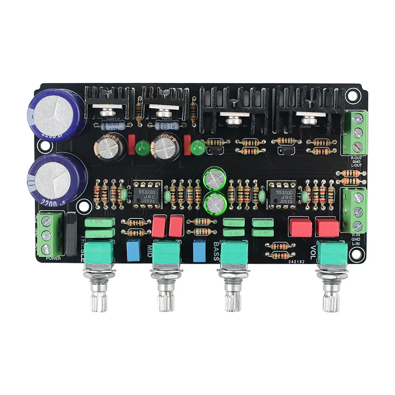 GHXAMP 5532DD тональный предусилитель HIFI усилитель класса A Параллельный предусилитель ВЧ Средний бас регулировка для LM3886 усилитель