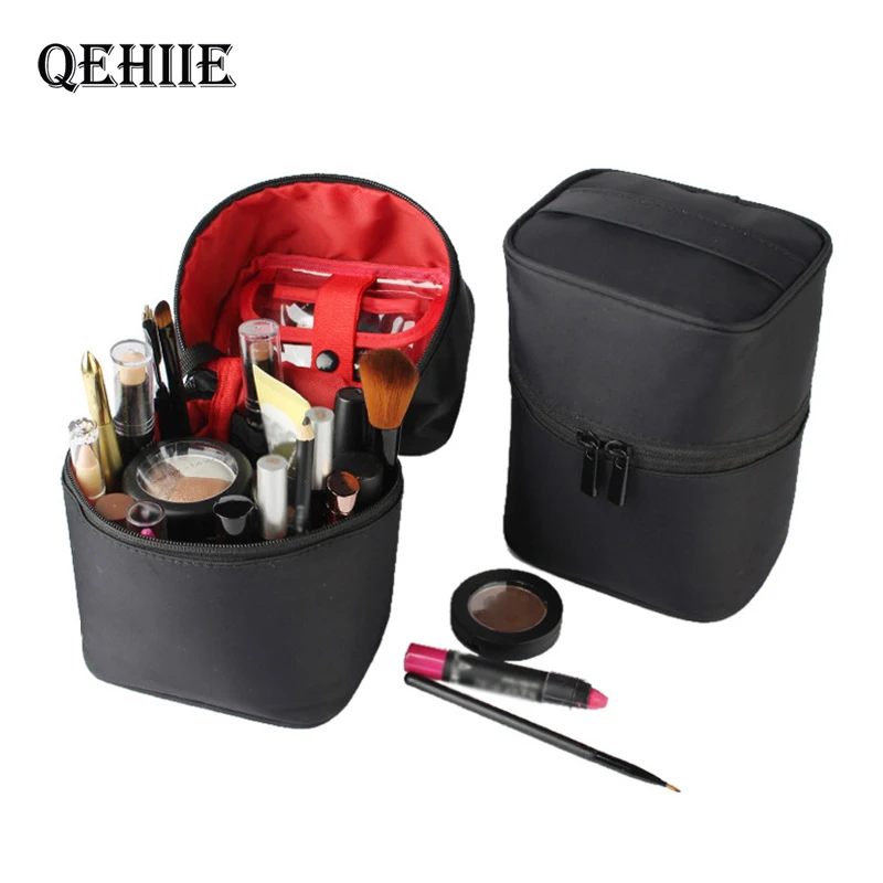 

Women Barrel-shaped Cosmetic Bag Make Up Case Zipper Beauty Wash Box Toiletry Organizer Beautician Necessary Travel Accessories