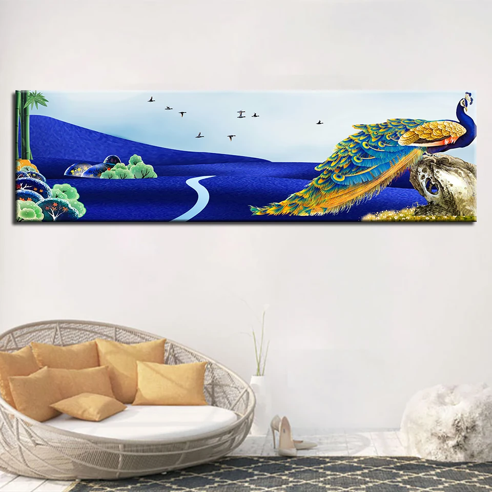 

Canvas Painting HD Prints Nordic Home Decor 1 Pieces Wall Art Peacock Modular Animal Pictures Bedside Background Artwork Poster