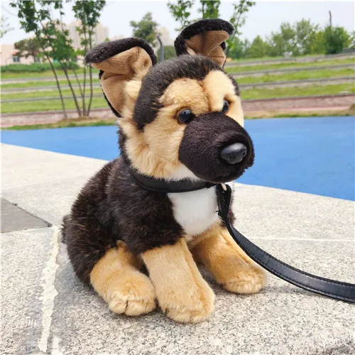 Fancytrader 10'' Premium Mini Simulation German Shepherd Plush Toy Stuffed Dog Toy Great Kids Gift Home Decoration 23x25cm (2)