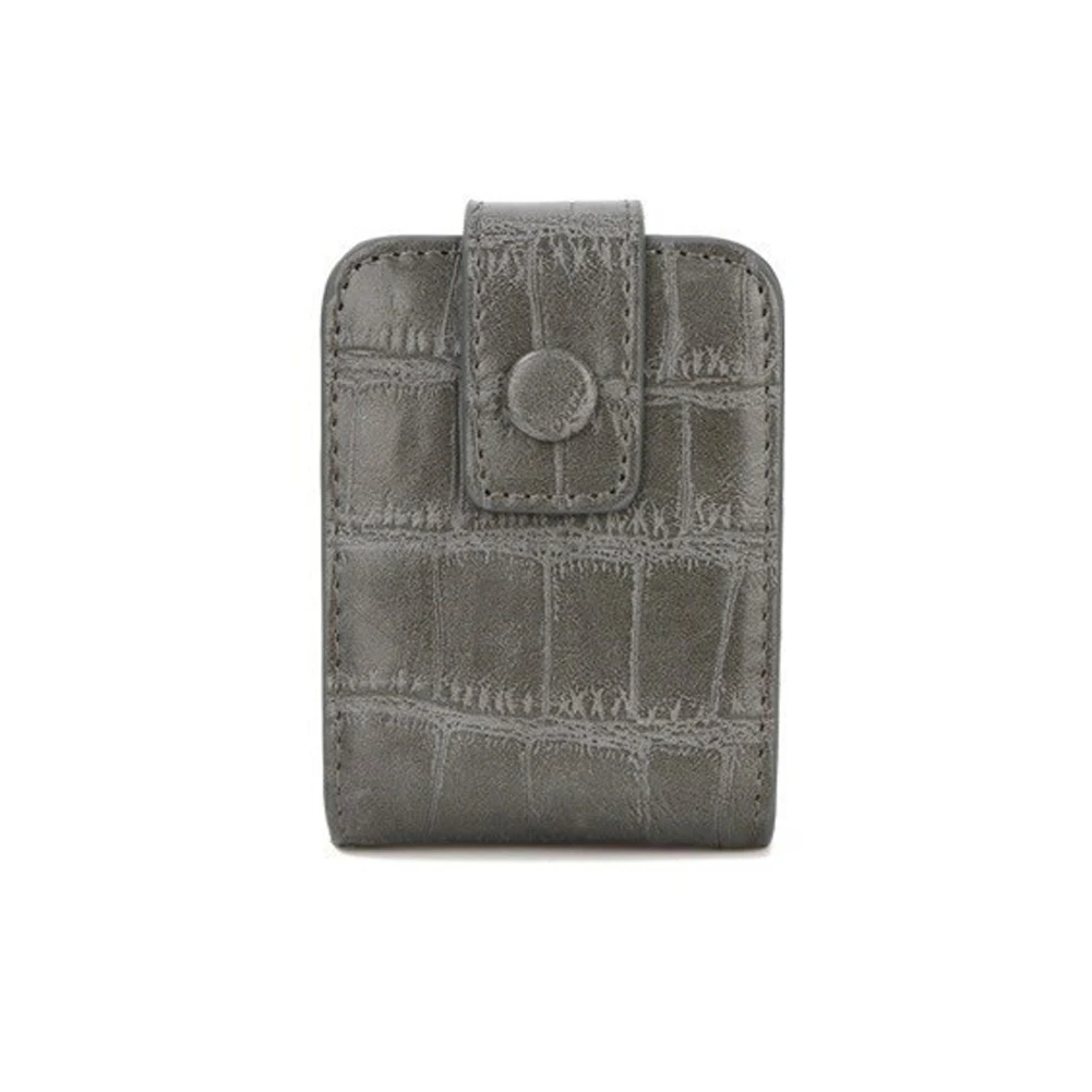 

Storage With Mirror PU Leather Button Travel Pouch Small Lipstick Cosmetic Bag Solid Large Capacity Portable Fashion Makeup