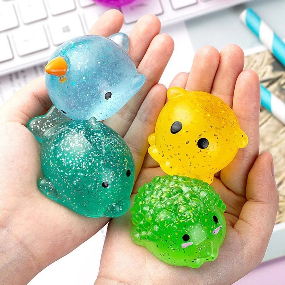 Big Spongy Squishy Mochi Fidget Toys Dolphin Whale Crab Ocean Animal