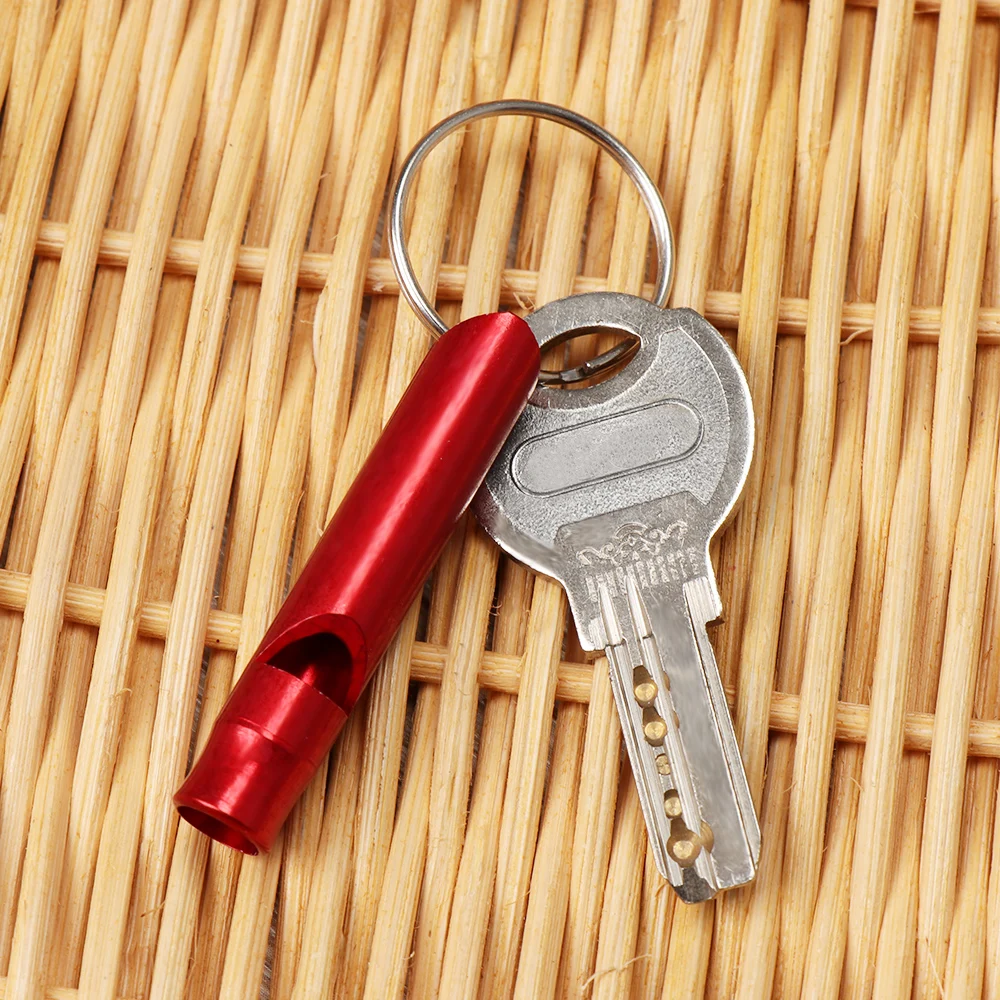 Emergency Whistle 2Pcs Multifunction Aluminum Small Size Whistle Pendant Emergency Whistle With Keyring Outdoor Camping Hiking Survival Training