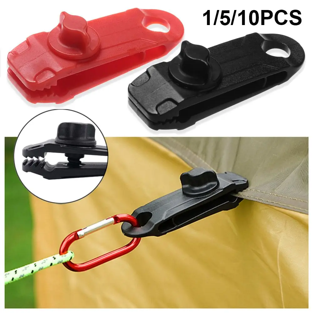 

1/5/10Pcs Heavy Duty Reusable Windproof Outdoor Tarpaulin Clip Camping Hook Camping Tents Accessories Tent Clip