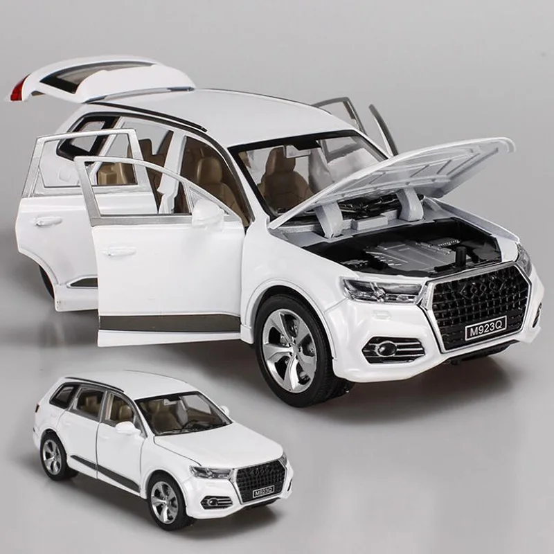 1/24 масштаб моделирование Audi Q7 сплав литья под давлением модель звук и свет игрушка с инерционным механизмом автомобиль игрушки для детей подарок на день рождения