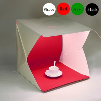 

Portable 40cm Tabletop Shooting Softbox 2 LED Folding Lightbox Photography Studio Photo Softbox Adjustable Brightness Light Box