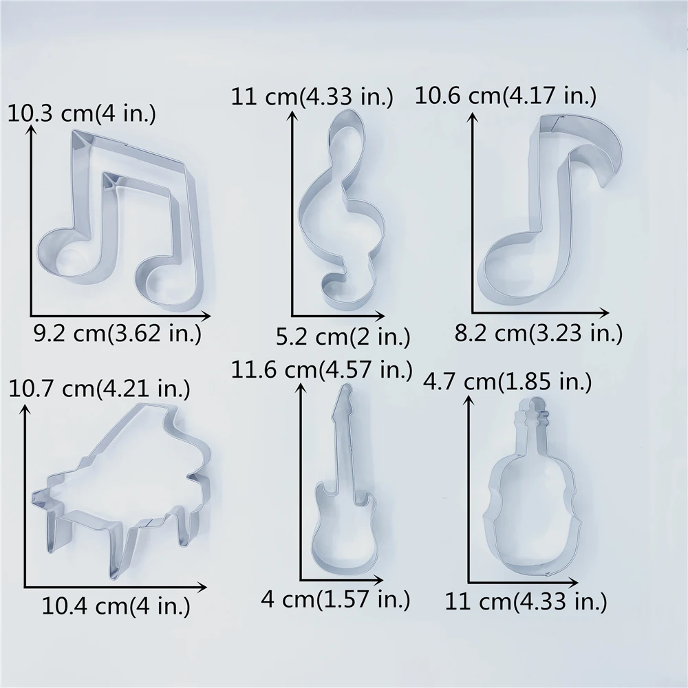 Music Cookie Cutter Violin Piano Electric Guitar Music Note G Clef Biscuit Fondant Bread Mold Stainless Steel cookie cutter cookie mould fondant cutter