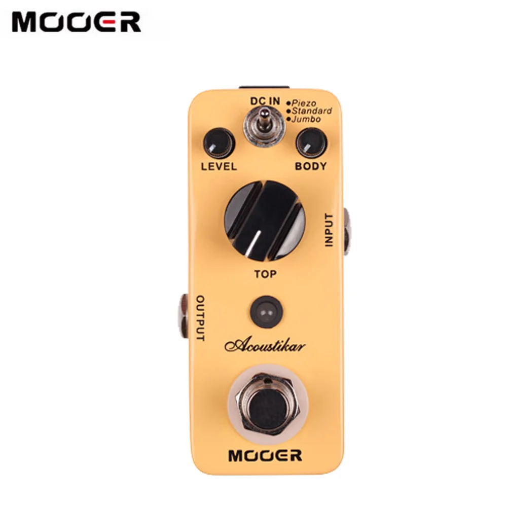 

MOOER Acoustikar Acoustic Guitar Simulator Effect Pedal True Bypass with 3 Modes (Piezo/Standard/Jumbo) Metal Shell Guitar Pedal