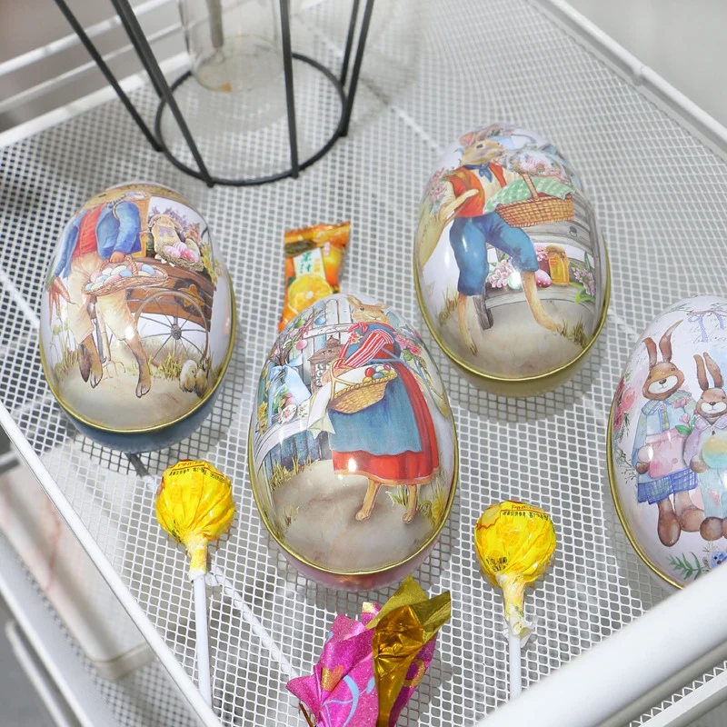 Easter Day Sunday Eggs Tinplate Candy Box Case DIY Large Decoration Arts Crafts Birthday Kids Toys Education Holiday Decorations | Дом и сад