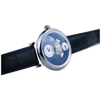 

Mens Wrist watch Shanghai Flying Centered Wheel Sapphire Pop GLass Automatic Dress Luxury Casual Blue Dial