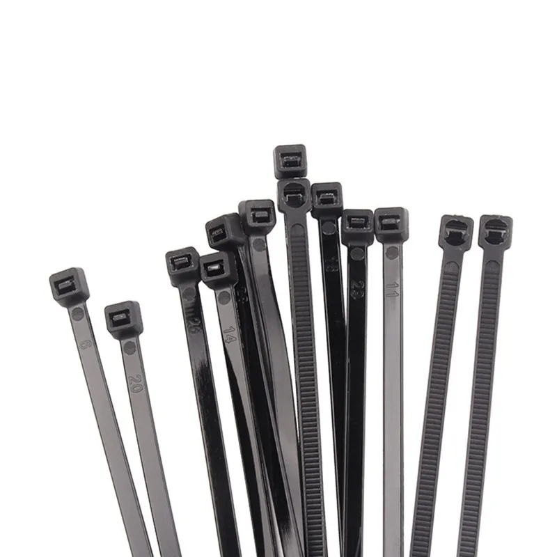 Cable ties 100PCS Self-locking Black Plastic Flange