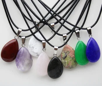 

natural stone Water drople pendant quartz crystal agates turquoises malachite stone for diy Jewelry making necklace Accessories