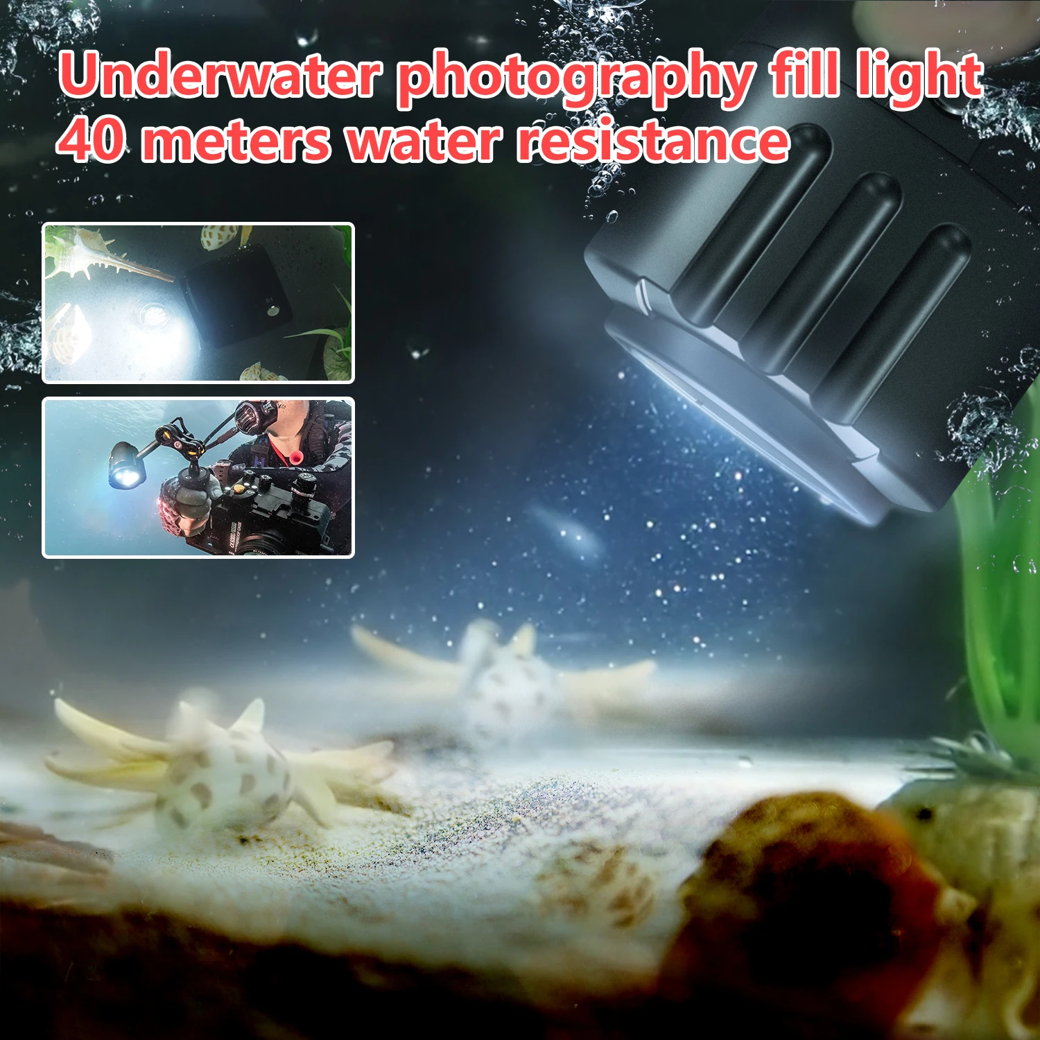 Seafrogs-Impermeável Mergulho Fill LED Light, Fotografia ao