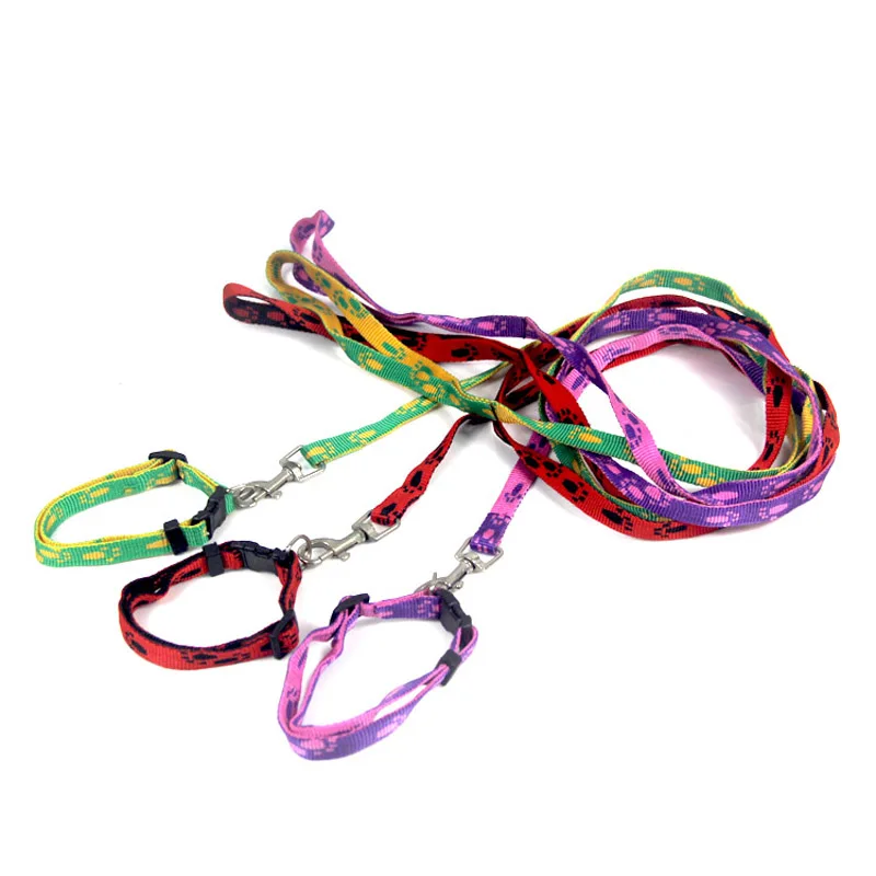 

120cm Small Pet Dog Nylon Leash Collar Set Adjustable Quick Release Cat Necklace Leashes Sets for Puppy Cats Pet Outdoor