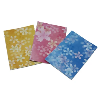 

100pcs Mylar Foil Top Opened Candy Packaging Pouch with Tear Notch Heat Sealable Snacks Vacuum Pack Moisture Proof Aluminum Bags