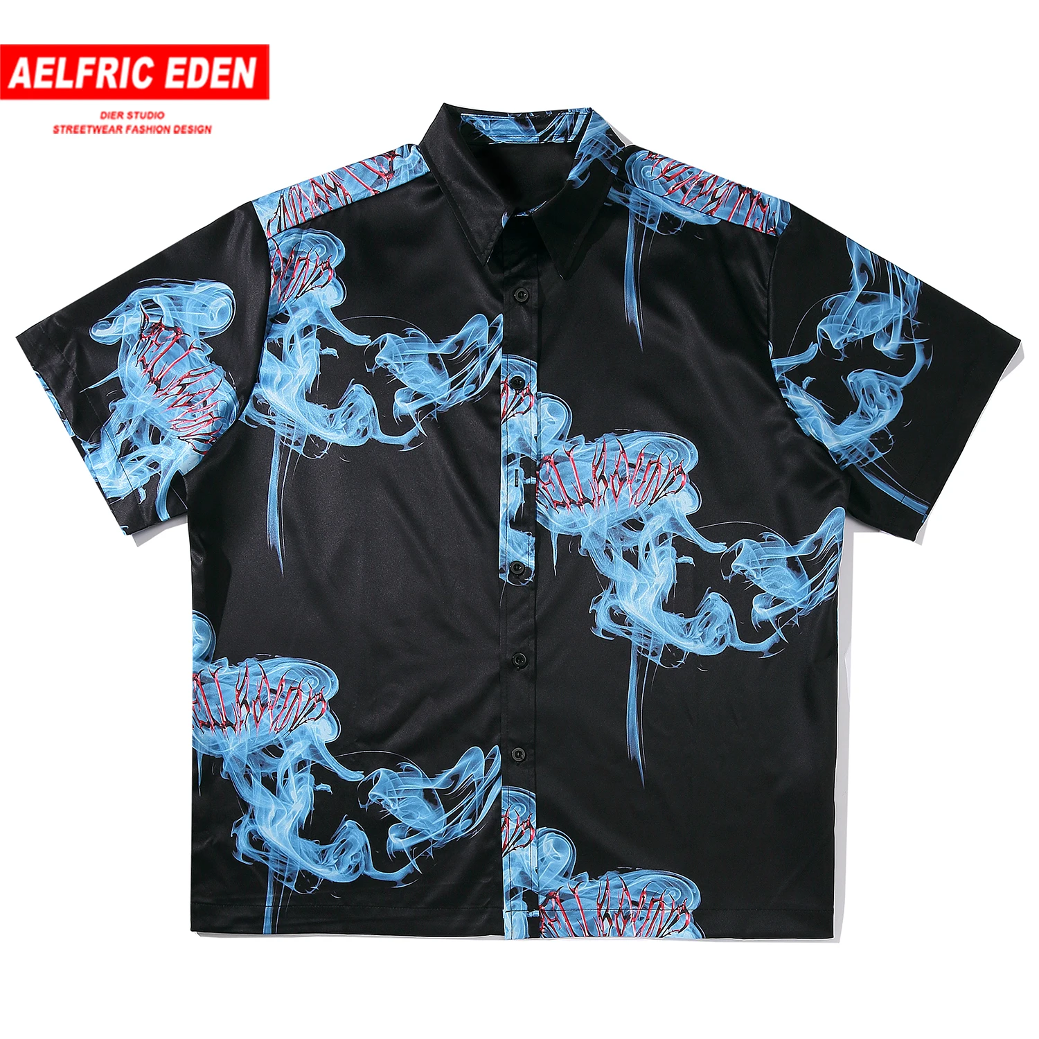 Aelfric Eden Hawaii Blue Smoke Print Beach Shirt Men Harajuku Fashion Streetwear Tops 2020 Casual Cotton Loose Male Short Sleeve Aelfric Eden Hawaii Blue Smoke Print Beach Shirt Men Harajuku Fashion Streetwear Tops 2020 Casual Cotton Loose Male Short Sleeve