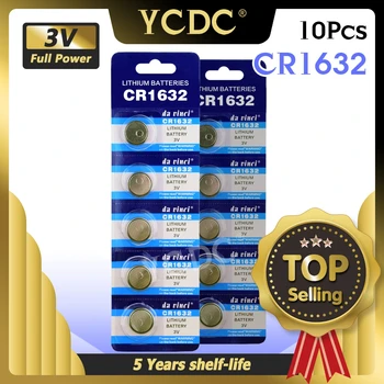 

10pcs CR1632 Liion Cell 3V Lithium Battery Button Coin Cell 1632 BR1632 ECR1632 DL1632 KCR1632 LM1632 KL1632 L1632 KECR1632