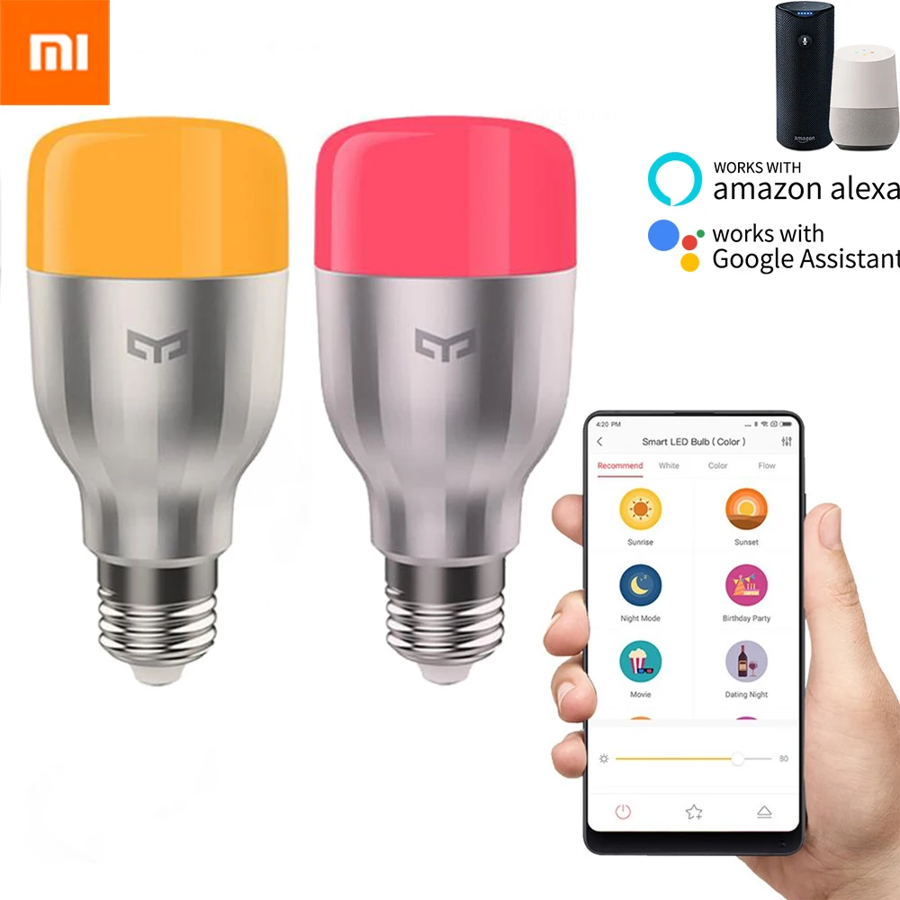Cena Xiaomi yeelight E27 żarówka inteligentne wifi RGB 9W 220V żarówka ledowa magiczny ściemniacz dla Alexa Google Home Mijia pilot aplikacji domowej