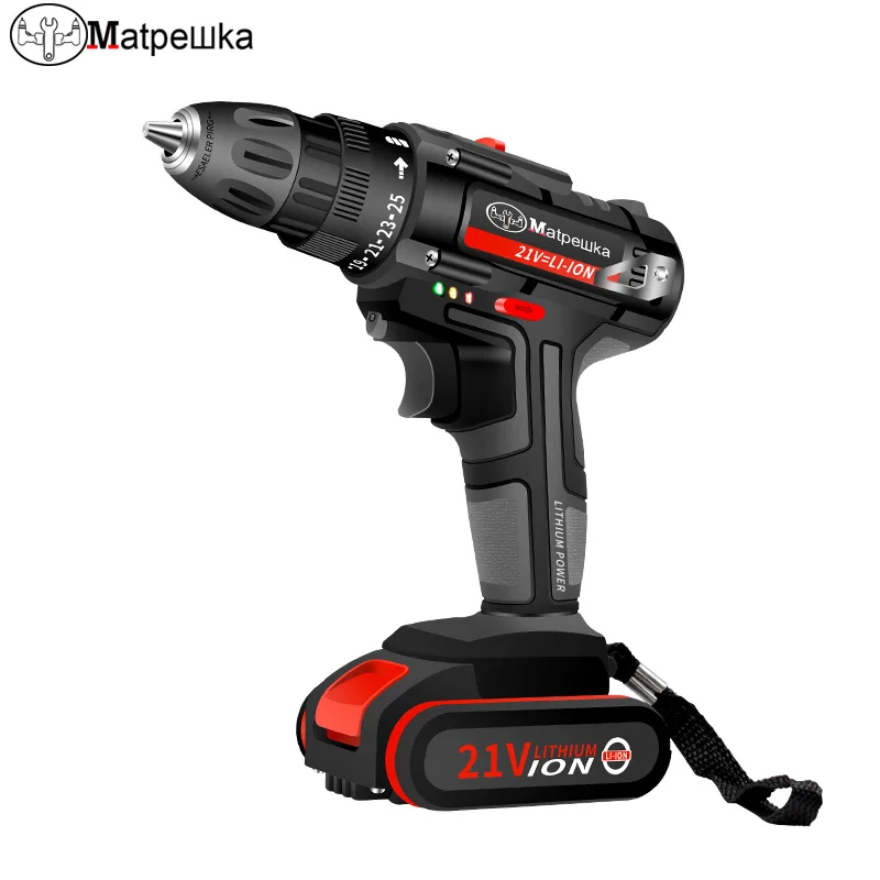 Beste Nieuwe 21V Hoogwaardige Elektrische Schroevendraaier Huishoudelijke Draadloze Elektrische Boor Handheld Oplaadbare Lithium Batterij Power Tools