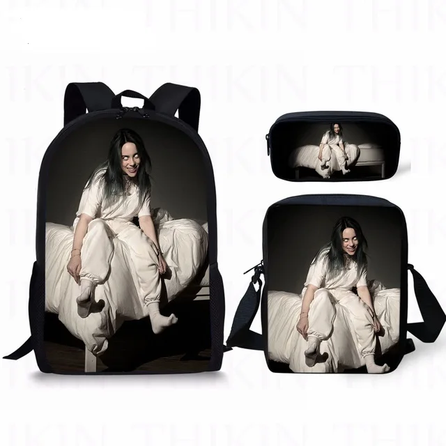 17 дюймов Billie Eilish школьные сумки с принтом для студентов, детские сумки для девочек, популярный Повседневный Рюкзак, детский Ранец на плечо на заказ - Цвет: as pictures