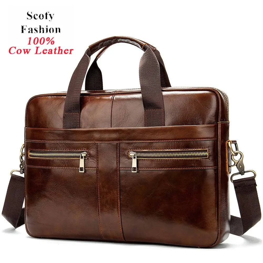 Limited  Genuine Leather Bussiness Handbag Men Briefcase Laptop Messenger Bag Fashion Shoulder Crossbody Bag