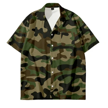 

Spring Summer 2020 Shirts For Man 3D Camouflage Casual Shirts Short Sleeve Hawaiian Shirt Men's Button Down Floral Fashion