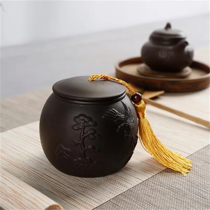 

Traditional Chinese Style Tea Cans Home Decor Art Food Small Things Storage Box Large Tea Box With Lid Salt Spice Jars Ceramics