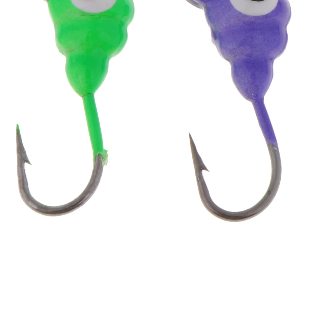 6Pcs Ice Fishing Jigs Jigging Lure Lead Weighted Head Bait for Fishing Bass Pike Perch Walleye