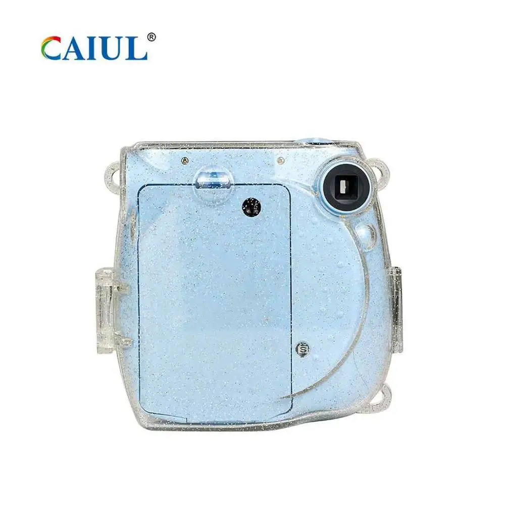 CAIUL мгновенная Камера сумка для Fujifilm Instax Mini7s/7c блестящая обложка прозрачный кристалл оболочки с красочным плечевым ремнем
