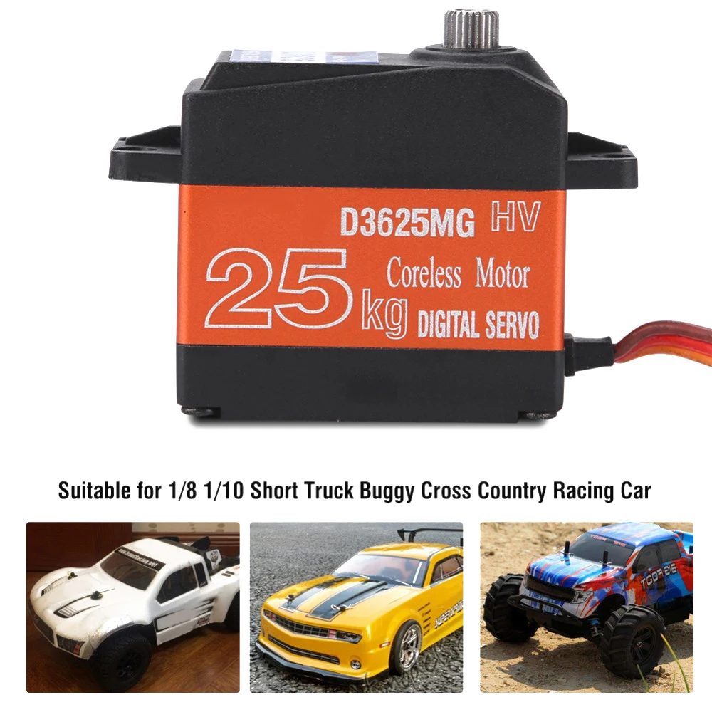 

Hot D3625MG Servo, D3625MG 25KG High Torque Waterproof Digital Servo with Metal Gear 180 Degree for RC Model Car