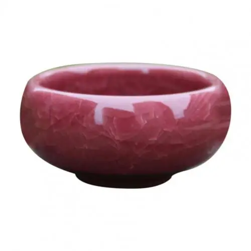 Cute Ice-Crack Glaze Flower Ceramic Succulent Flower Plant Mini Pot Succulent Planter Flowerpot Home Office Desktop Decoration Bright Red