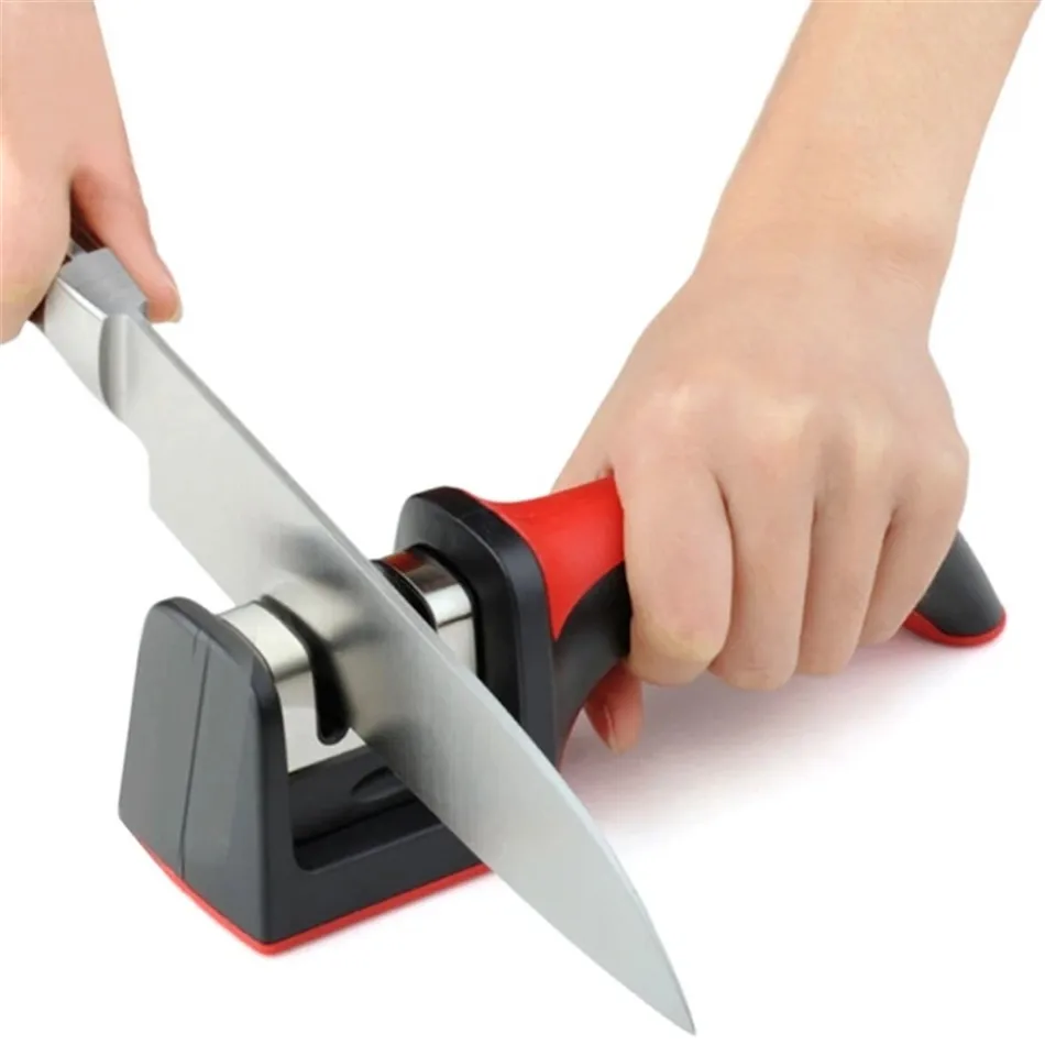 

TTLIFE Dropshipping Knife Sharpener Quick Sharpener Professional 3 Stages Sharpener Knife Grinder Non-Slip Silicone Rubber