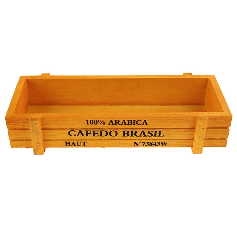 Garden Plant Pot Decorative Vintage Succulent Planter Wooden Boxes Crates Rectangle Table Flower Pot Gardening Device