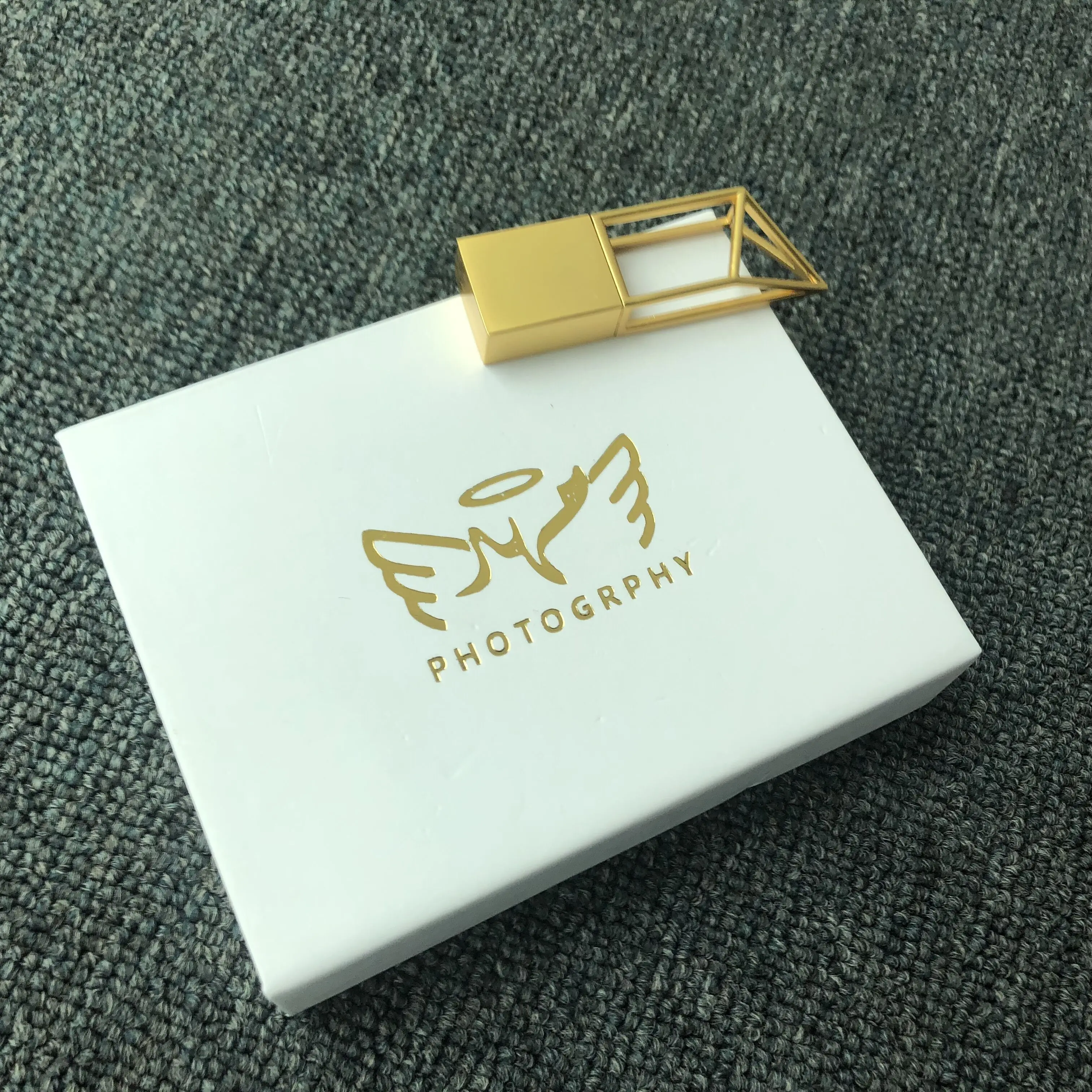 

Custom Metal Hollow Building USB 2.0 Memory flash stick pen drive with Custom Box